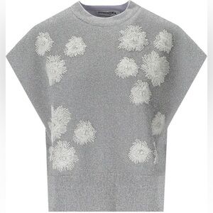 NWT Essentiel Antwerp Eruby Rhinestone Embroidered Top